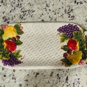 20” Vintage ceramic serving platter by Baum Bros Cornucopia Collection.